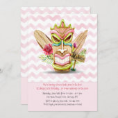 Tiki Pink uitnodiging (Voorkant / Achterkant)