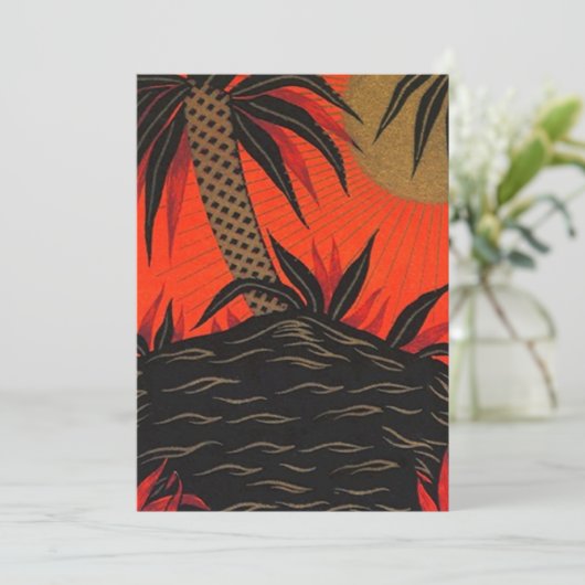 Tiki Polynesiaanse Tropische Nacht Luau Uitnodigin Kaart (Staand voorkant)