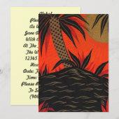 Tiki Polynesiaanse Tropische Nacht Luau Uitnodigin Kaart (Voorkant / Achterkant)