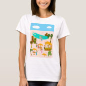 Tiki Pool Party Leuke Retro Art Design T-shirt (Voorkant)