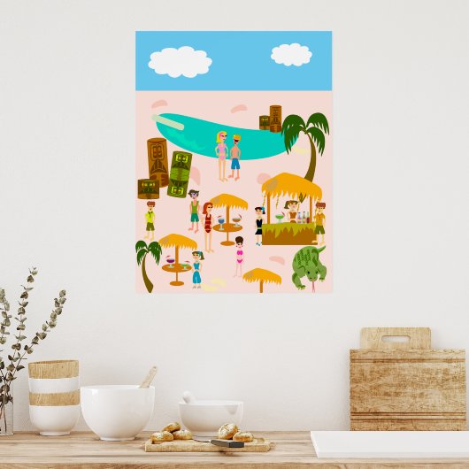 Tiki Pool Party Poster (Keuken)