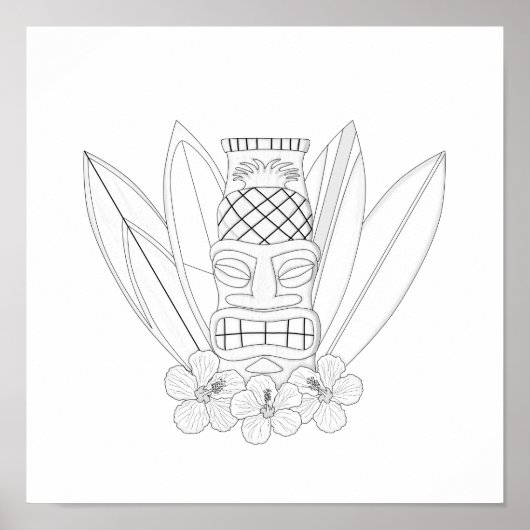 Tiki Poster voor volwassenenkleuren (Voorkant)