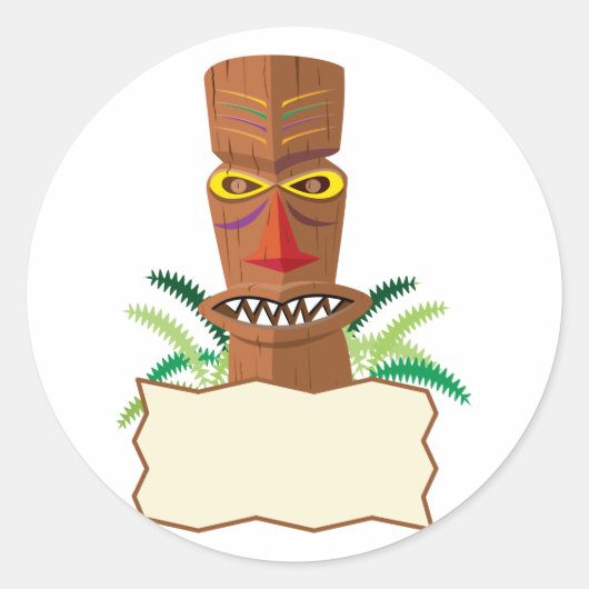 Tiki Ronde Sticker (Voorkant)