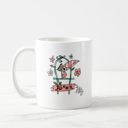 Tiki Room vogels op een Perch van Tiki Ony Koffiemok (Links)