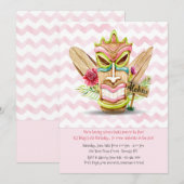 Tiki Roze Uitnodiging (Voorkant / Achterkant)
