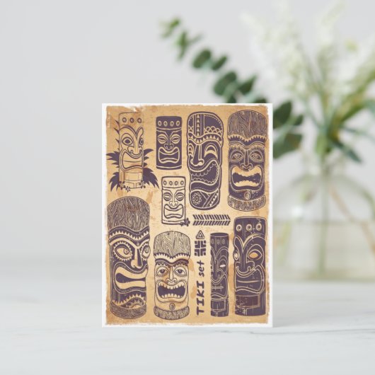 Tiki set Briefkaart (Staand voorkant)
