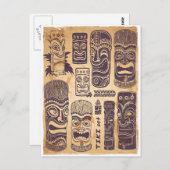  Tiki set Briefkaart (Voorkant / Achterkant)