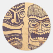 Tiki set Ronde Sticker (Voorkant)