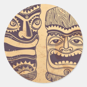  Tiki set Ronde Sticker