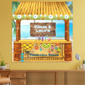 Tiki Shack Blue Beachy Floral Foto Tekening Canvas Afdruk (Insitu (Woonkamer))