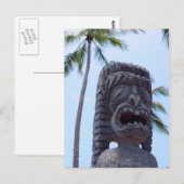 Tiki-standbeeld in Kona, Hawaii - Briefkaart (Voorkant / Achterkant)