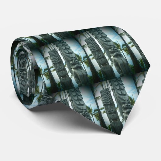 Tiki standbeeld schaduw stropdas (Opgerold)