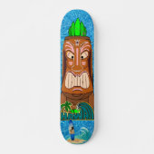 Tiki Statue Hawaii Skateboard (Voorkant)