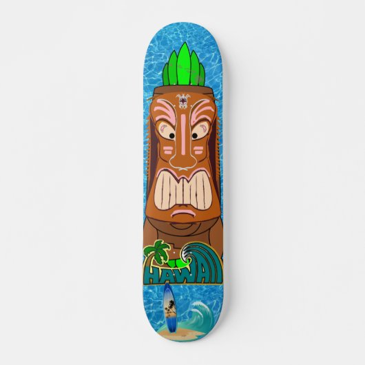 Tiki Statue Hawaii Skateboard (Voorkant)