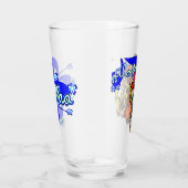 Tiki Statue met Menehune en Hibiscus Glas (Rechts)