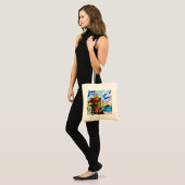 Tiki Statue met Menehune en Hibiscus Tote Bag (Voorkant (model))