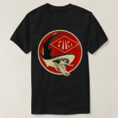 TIKI Surf Kijk uit voor die haaien kerel T-shirt (Design voorkant)