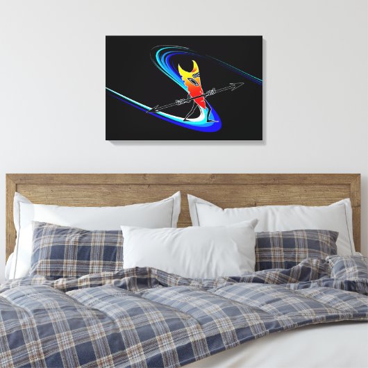 Tiki Surfer Canvas Afdruk (Insitu (Slaapkamer))