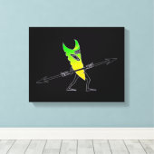 Tiki Surfer Green Canvas Afdruk (Insitu (Houten vloer))