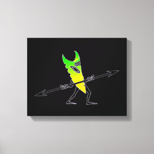 Tiki Surfer Green Canvas Afdruk