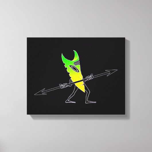 Tiki Surfer Green Canvas Afdruk (Voorkant)