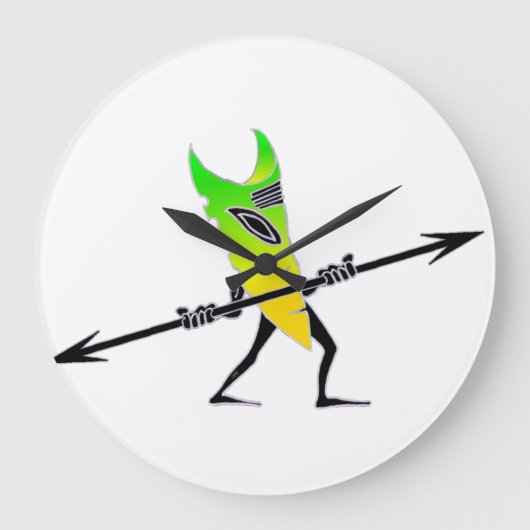 Tiki Surfer Green Grote Klok (Voorkant)