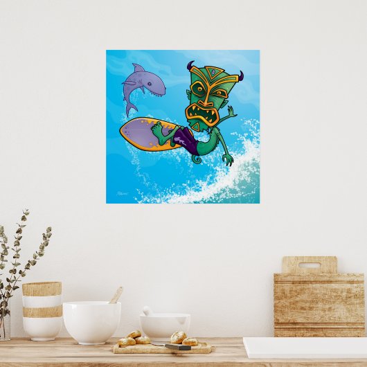 Tiki Surfer Poster (Keuken)
