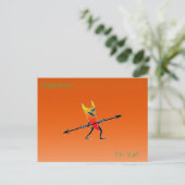 Tiki Surfer Red en geel Briefkaart (Staand voorkant)