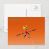Tiki Surfer Red en geel Briefkaart (Voorkant / Achterkant)