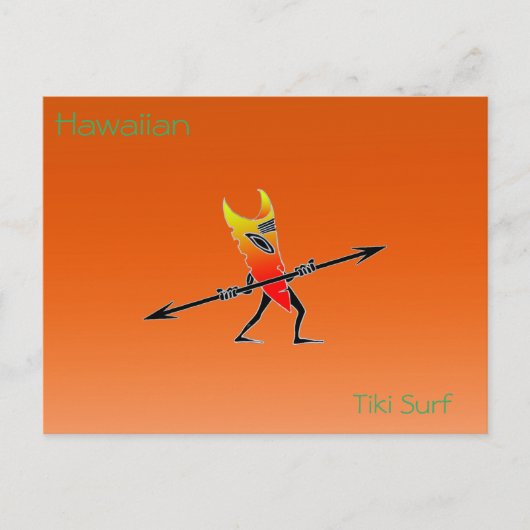 Tiki Surfer Red en geel Briefkaart (Voorkant)