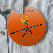 Tiki Surfer Red en geel Ronde Button 6,0 Cm (In situ)