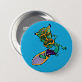 Tiki Surfer Ronde Button 7,6 Cm (Voorkant /achterkant)