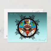 Tiki Tattoo Frog Briefkaart (Voorkant / Achterkant)