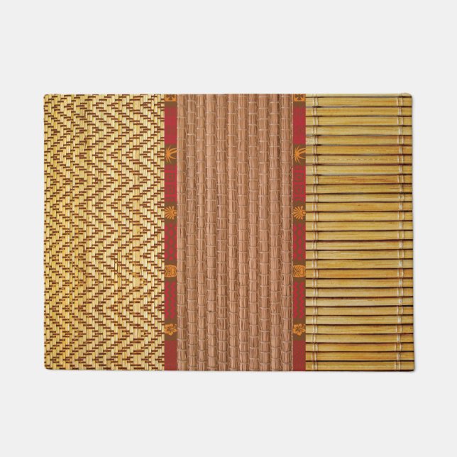 Tiki texturen bamboe en riet deurmat (Voorkant)