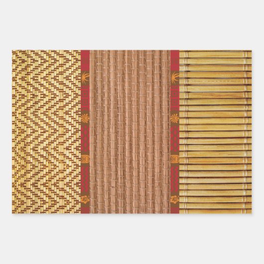 Tiki texturen bamboe en riet inpakpapier vel (Voorkant 2)
