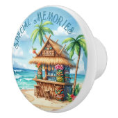 Tiki thema Vakantie stijl aangepaste tekst Keramische Knop (Rechts)