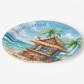Tiki thema Vakantie stijl aangepaste tekst Papieren Bordje (Gekanteld)