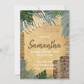 Tiki Theme Hawaiian Bamboo Island vindt Green Blue Kaart (Voorkant)