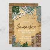 Tiki Theme Hawaiian Bamboo Island vindt Green Blue Kaart (Voorkant / Achterkant)