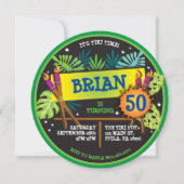 TIKI TIJD LUAU Uitnodiging voor verjaardagsfeestje (Voorkant)