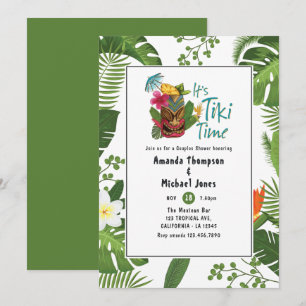 Tiki Tijd Luau Zomerstrand Koppel Bruiloft Kaart