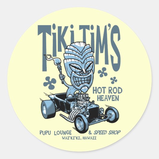 Tiki Tim Ronde Sticker (Voorkant)