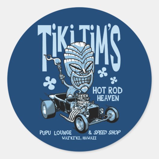 Tiki Tim Ronde Sticker (Voorkant)