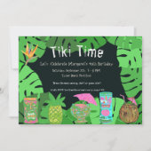 Tiki Time Aanpasbare Verjaardagsfeest Uitnodiging (Voorkant)