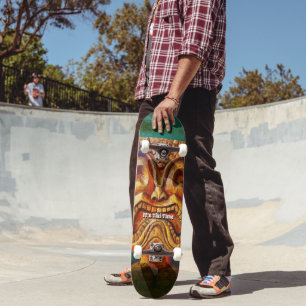 "Tiki Time" Cool Fun Fierce  Retro Tropical Persoonlijk Skateboard
