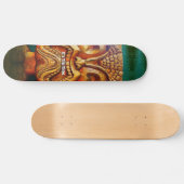 Tiki Time Cool Fun Fierce Retro Tropisch Persoonlijk Skateboard (Horizontaal)