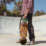 Tiki Time Cool Fun Fierce  Retro Tropisch Persoonlijk Skateboard<br><div class="desc">"Tiki-tijd". Maak je klaar om je innerlijke tiki op de straten van de stad te omarmen als je dit leuke, leuke, hevige, hawaiiaanse hawaiiaanse hauiaanse hauiker-fotoskateboard gebruikt. Maakt een retro coole en funky statement elke keer als je de beweging surf. Maakt een groot geschenk voor iemand speciaal (of jezelf)! U...</div>