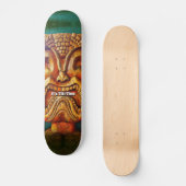 Tiki Time Cool Fun Fierce Retro Tropisch Persoonlijk Skateboard (Voorkant)