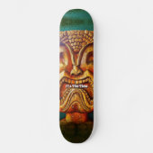 Tiki Time Cool Fun Fierce Retro Tropisch Persoonlijk Skateboard (Voorkant)