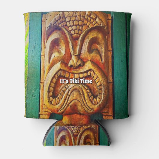 Tiki Time Fun Fierce Cool  Retro Tropical Blikjeskoeler (Voorkant)